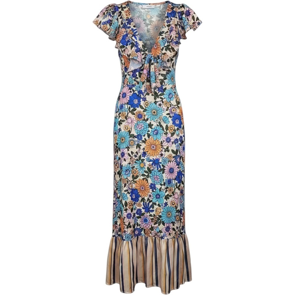 Topshop Womens‎ Size 2 Open Back Floral Midi Dress Boho Retro Cottagecore
